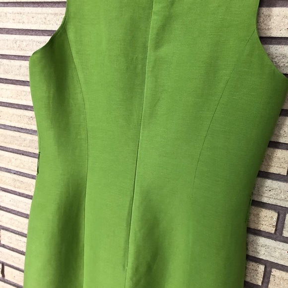 Vintage Style Olive Linen Blend Shift Dress - Chetta B - Size 10 - Midi Dress - Picture 10 of 15